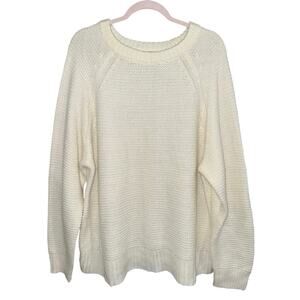 A New Day Women's Beige Cream White Knit Long Sleeve Sweater XXL 2X EUC